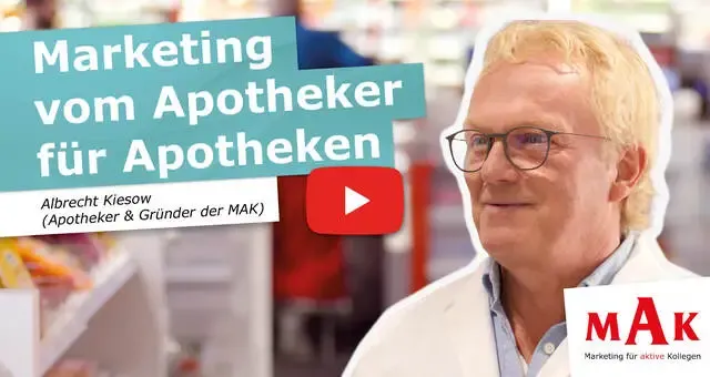 Apothekeninhaber und MAK-Gründer Albrecht Kiesow im Unternehmensvideo der MAK
